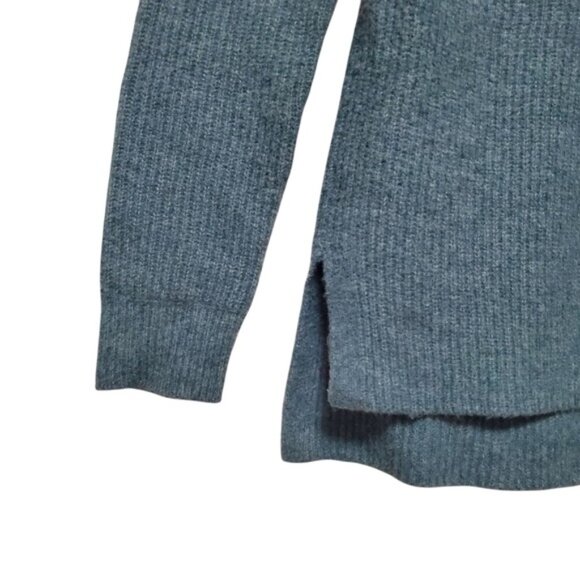 Uniqlo Sweater Teal Blue Green Oversized High Low Hem Unisex - Picture 3 of 9